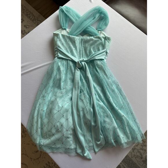 By & By Women's Jr 1 Fairy Formal Sparkle Mesh Mini Dress Prom Party Occasion - Picture 3 of 9